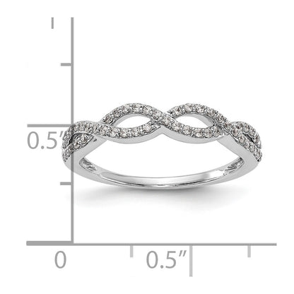 14K White Gold Real Diamond Band