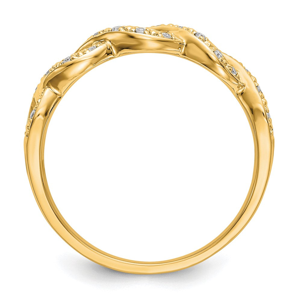 14K Yellow Gold Real Diamond Band