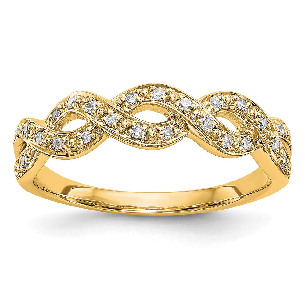 14K Yellow Gold Real Diamond Band