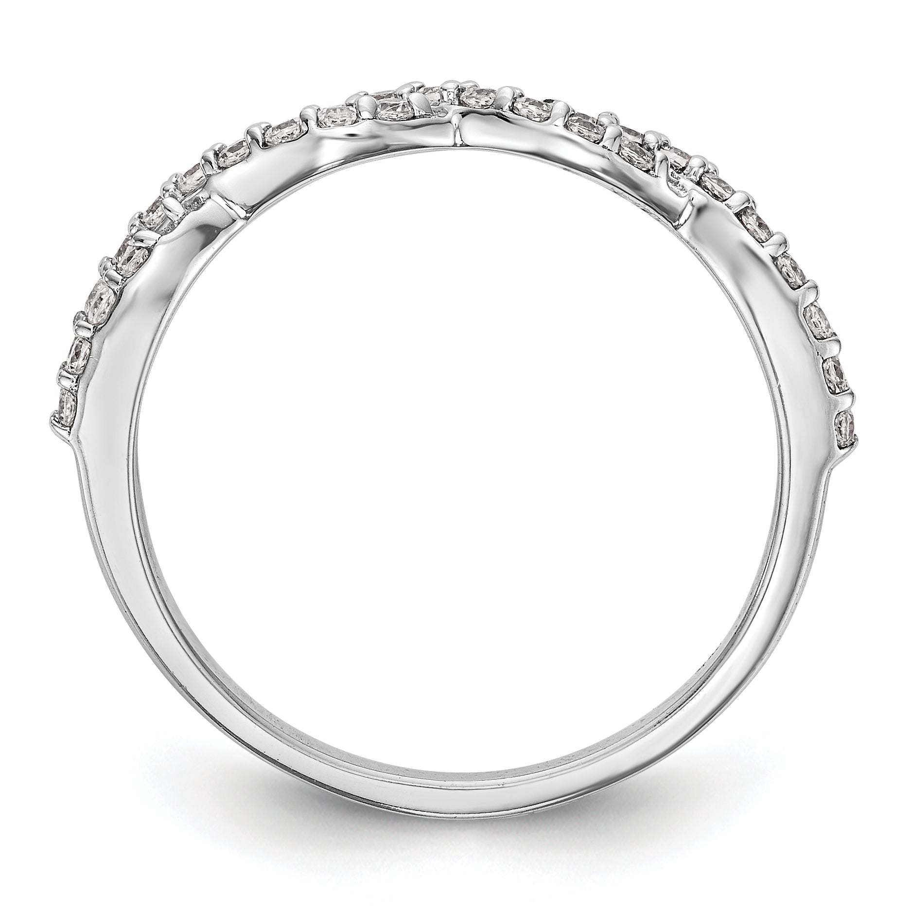 0.36ct. CZ Solid Real 14K White Gold Wedding Band Ring