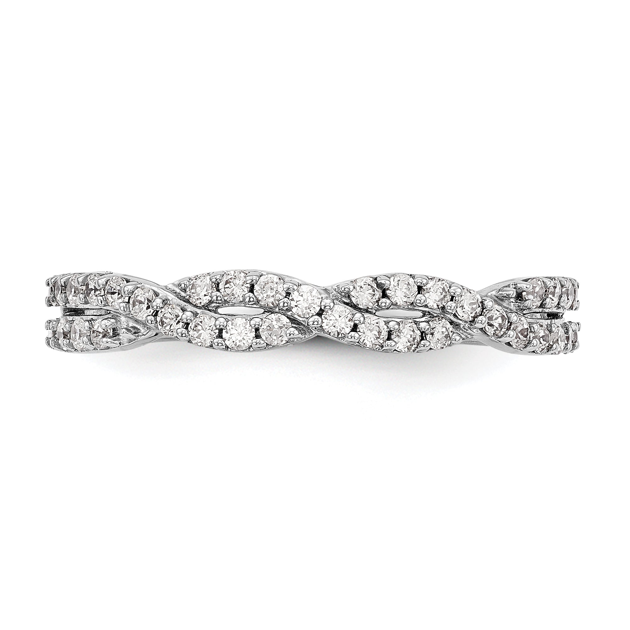 0.36ct. CZ Solid Real 14K White Gold Wedding Band Ring