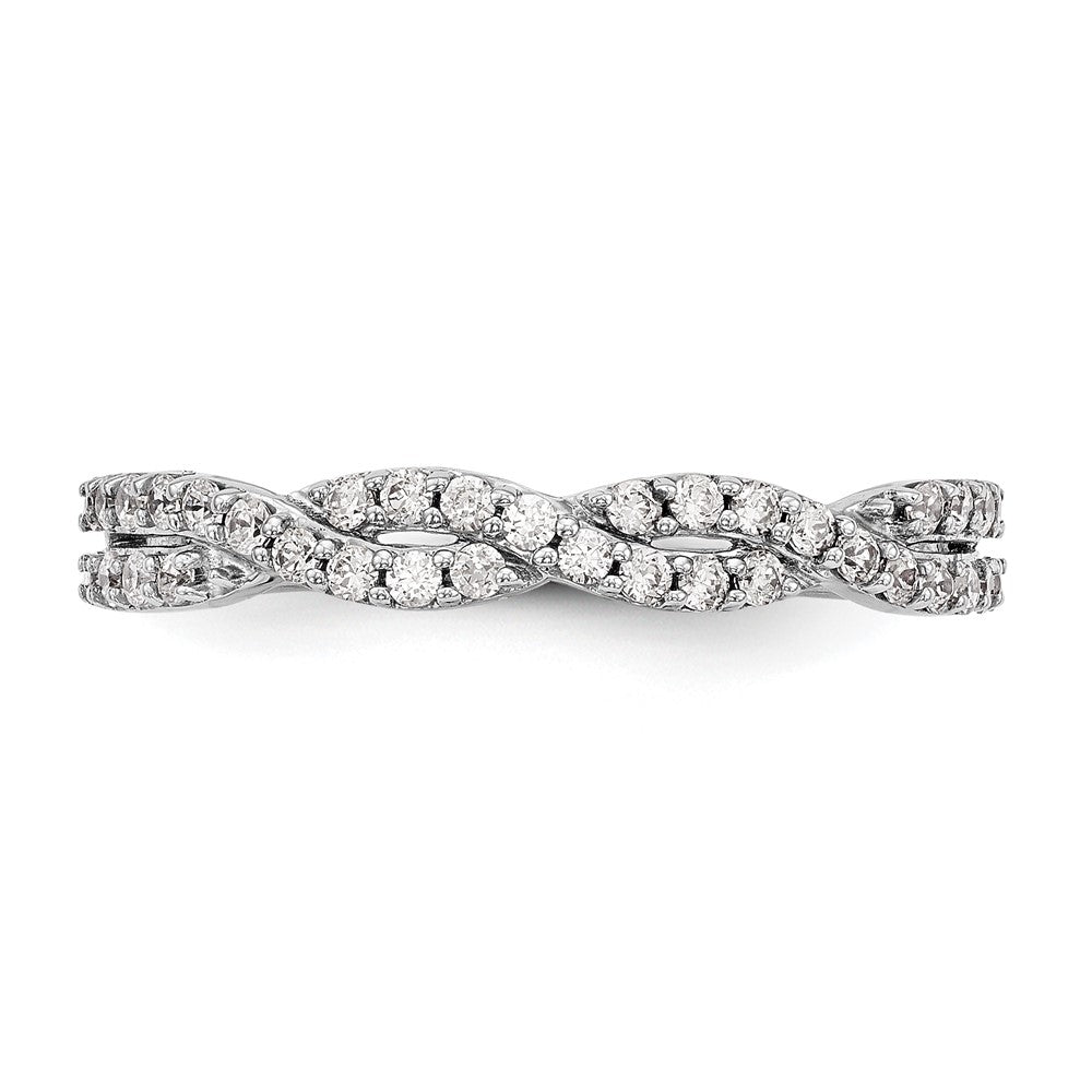 0.36ct. CZ Solid Real 14K White Gold Wedding Band Ring