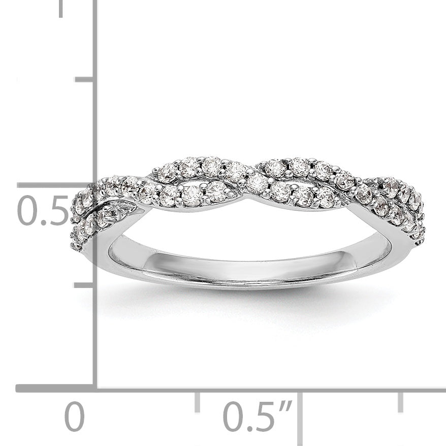 0.36ct. CZ Solid Real 14K White Gold Wedding Band Ring