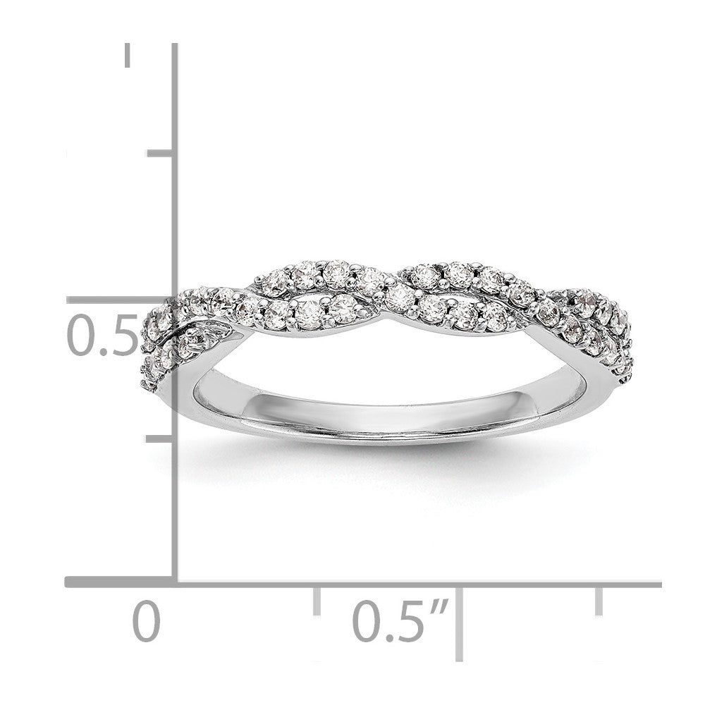0.36ct. CZ Solid Real 14K White Gold Wedding Band Ring