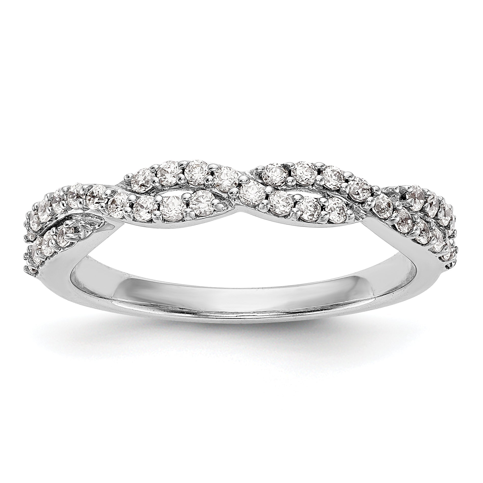 0.36ct. CZ Solid Real 14K White Gold Wedding Band Ring