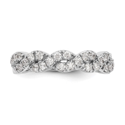 0.51ct. CZ Solid Real 14K White Gold Wedding Band Ring