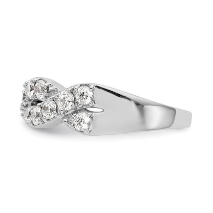 14K White Gold Real Diamond Band