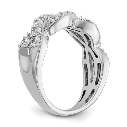 14K White Gold Real Diamond Band
