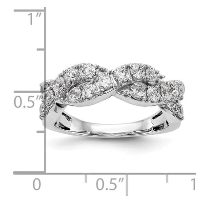 14K White Gold Real Diamond Band
