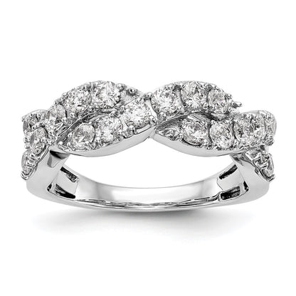 14K White Gold Real Diamond Band