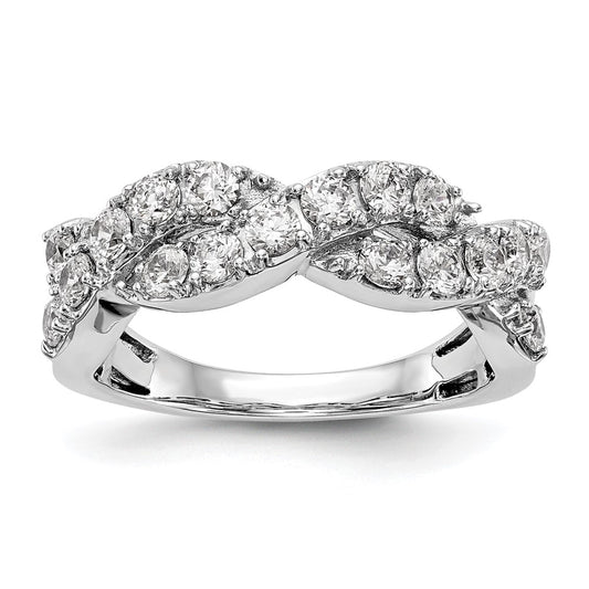 14K White Gold Real Diamond Band
