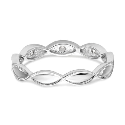 0.05ct. CZ Solid Real 14K White Gold Wedding Band Ring