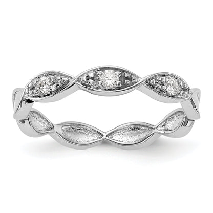 0.05ct. CZ Solid Real 14K White Gold Wedding Band Ring