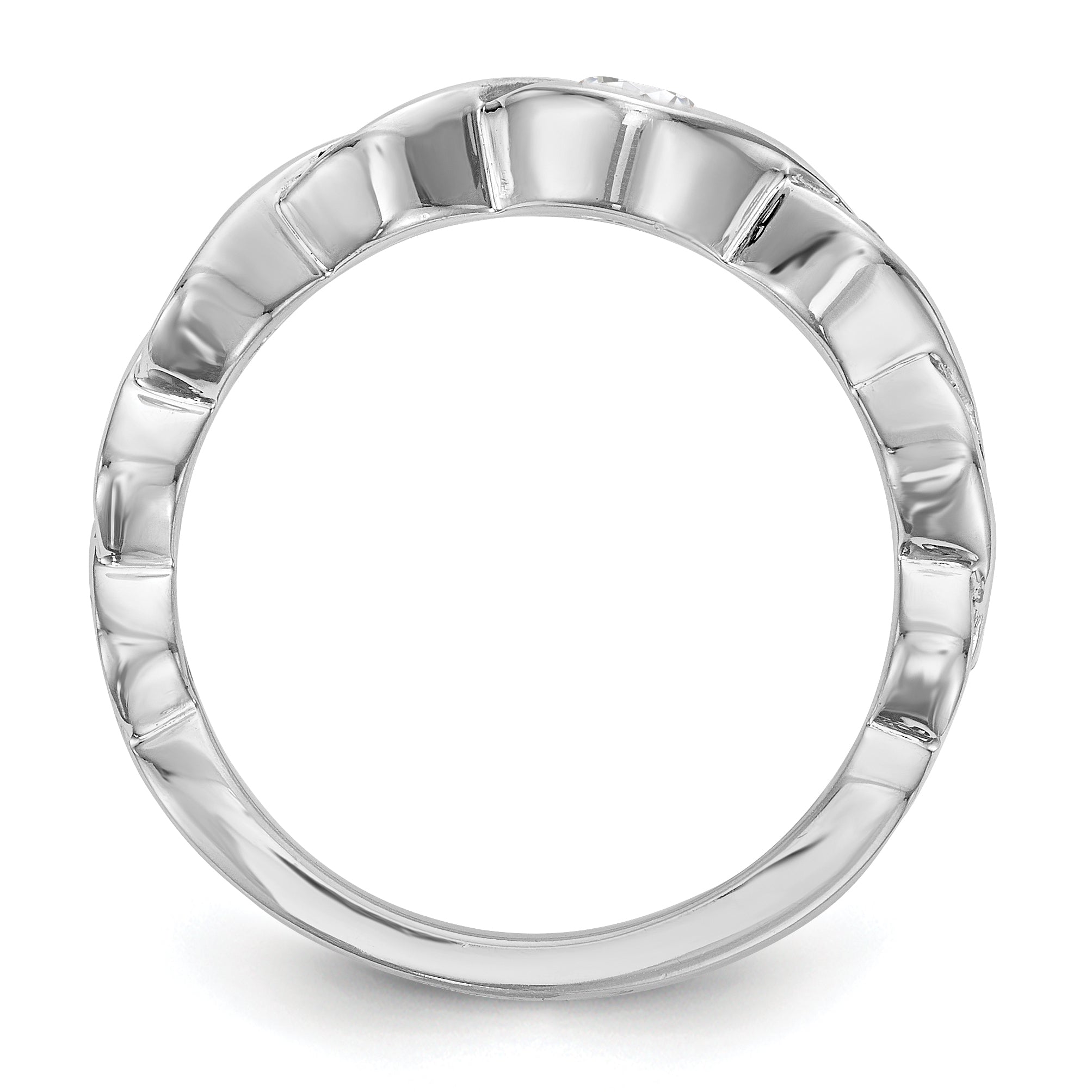 0.36ct. CZ Solid Real 14K White Gold Wedding Band Ring