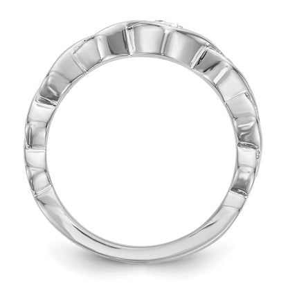 0.36ct. CZ Solid Real 14K White Gold Wedding Band Ring
