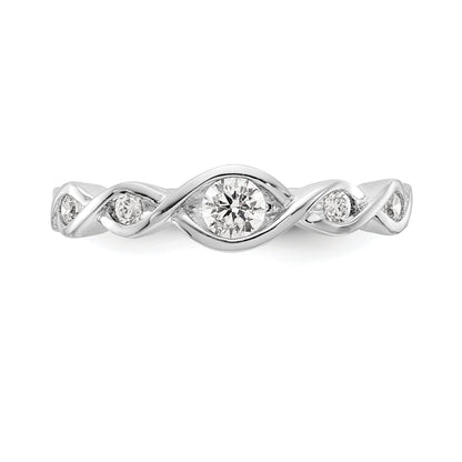 0.36ct. CZ Solid Real 14K White Gold Wedding Band Ring