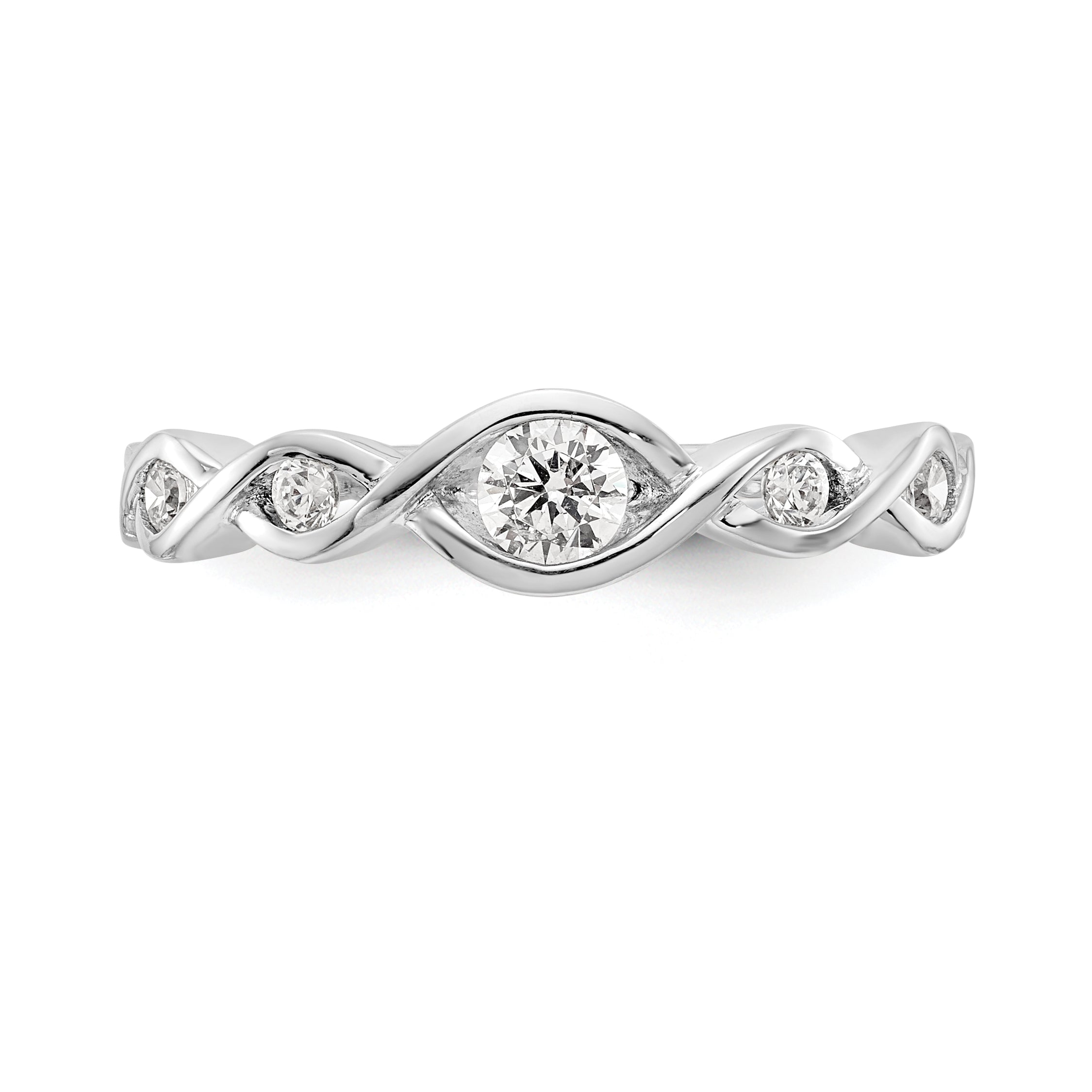 0.59ct. CZ Solid Real 14K White Gold Wedding Band Ring