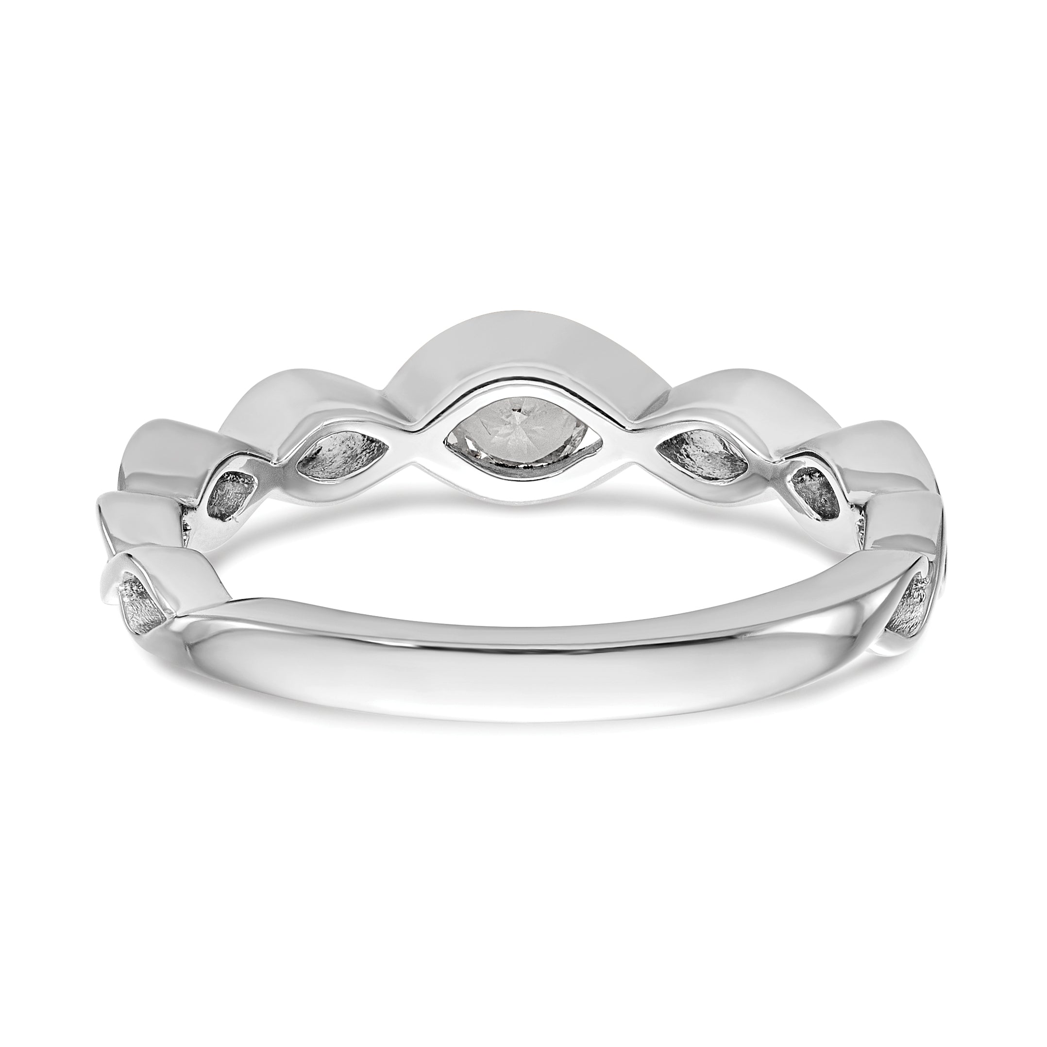 0.36ct. CZ Solid Real 14K White Gold Wedding Band Ring