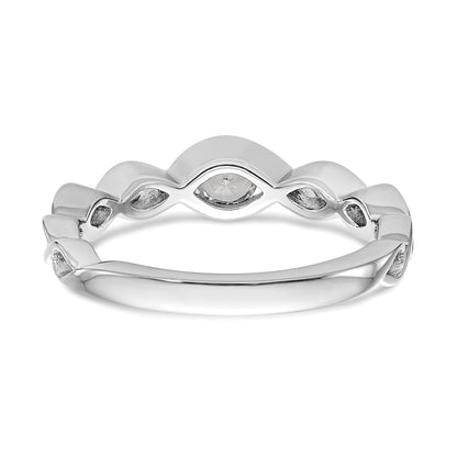 0.36ct. CZ Solid Real 14K White Gold Wedding Band Ring