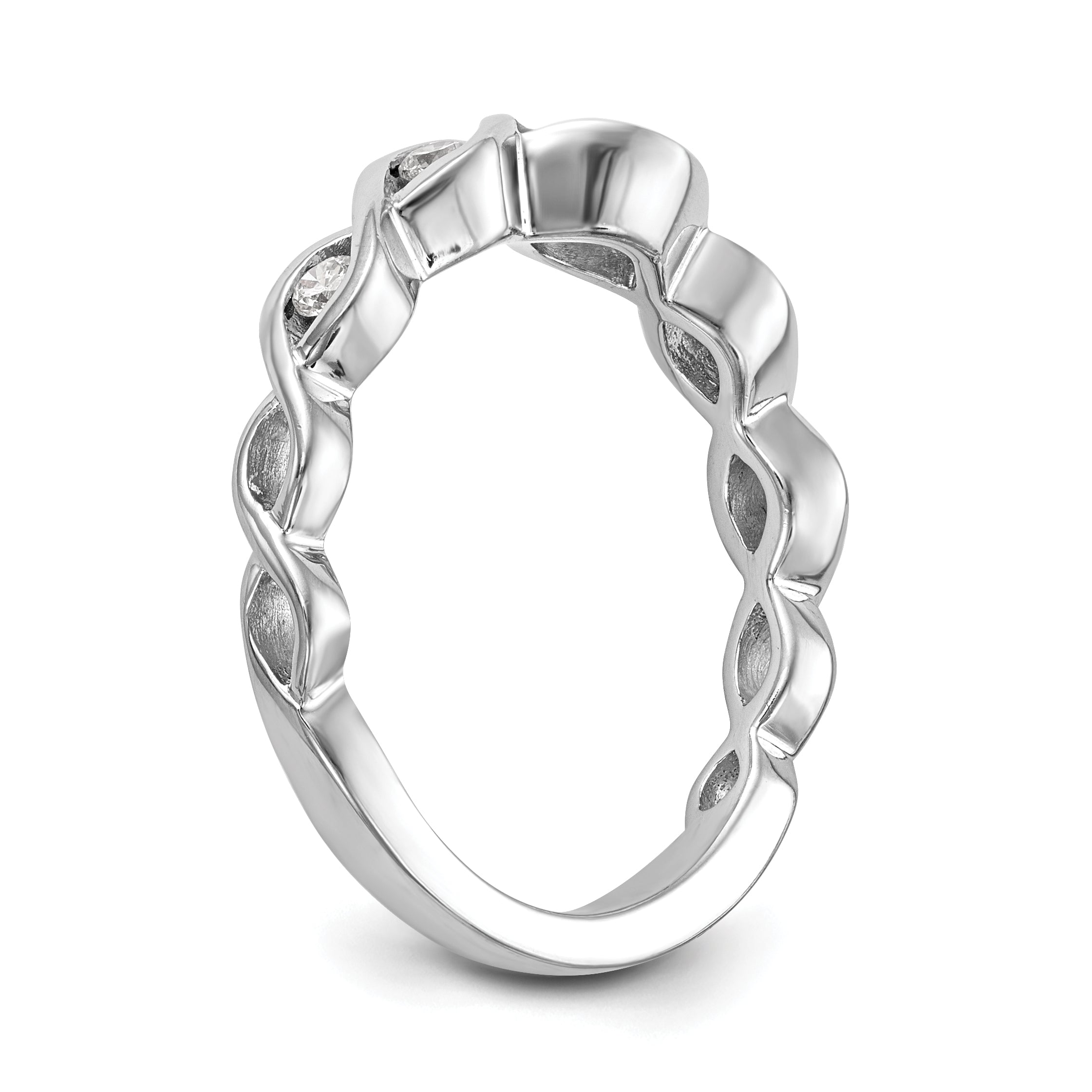 0.59ct. CZ Solid Real 14K White Gold Wedding Band Ring