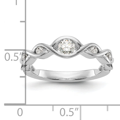 0.36ct. CZ Solid Real 14K White Gold Wedding Band Ring