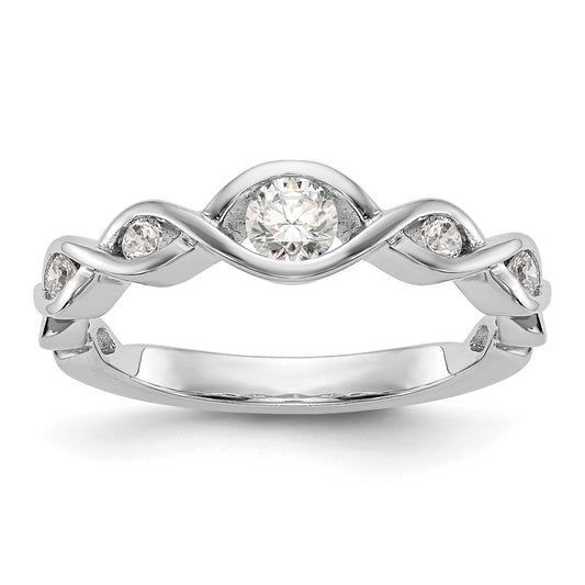 0.36ct. CZ Solid Real 14K White Gold Wedding Band Ring