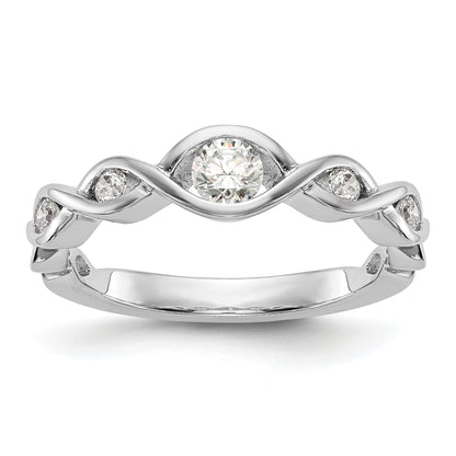 0.59ct. CZ Solid Real 14K White Gold Wedding Band Ring