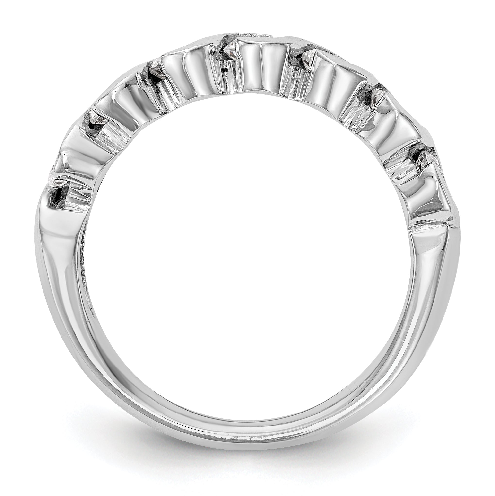 0.25ct. CZ Solid Real 14K White Gold Wedding Band Ring