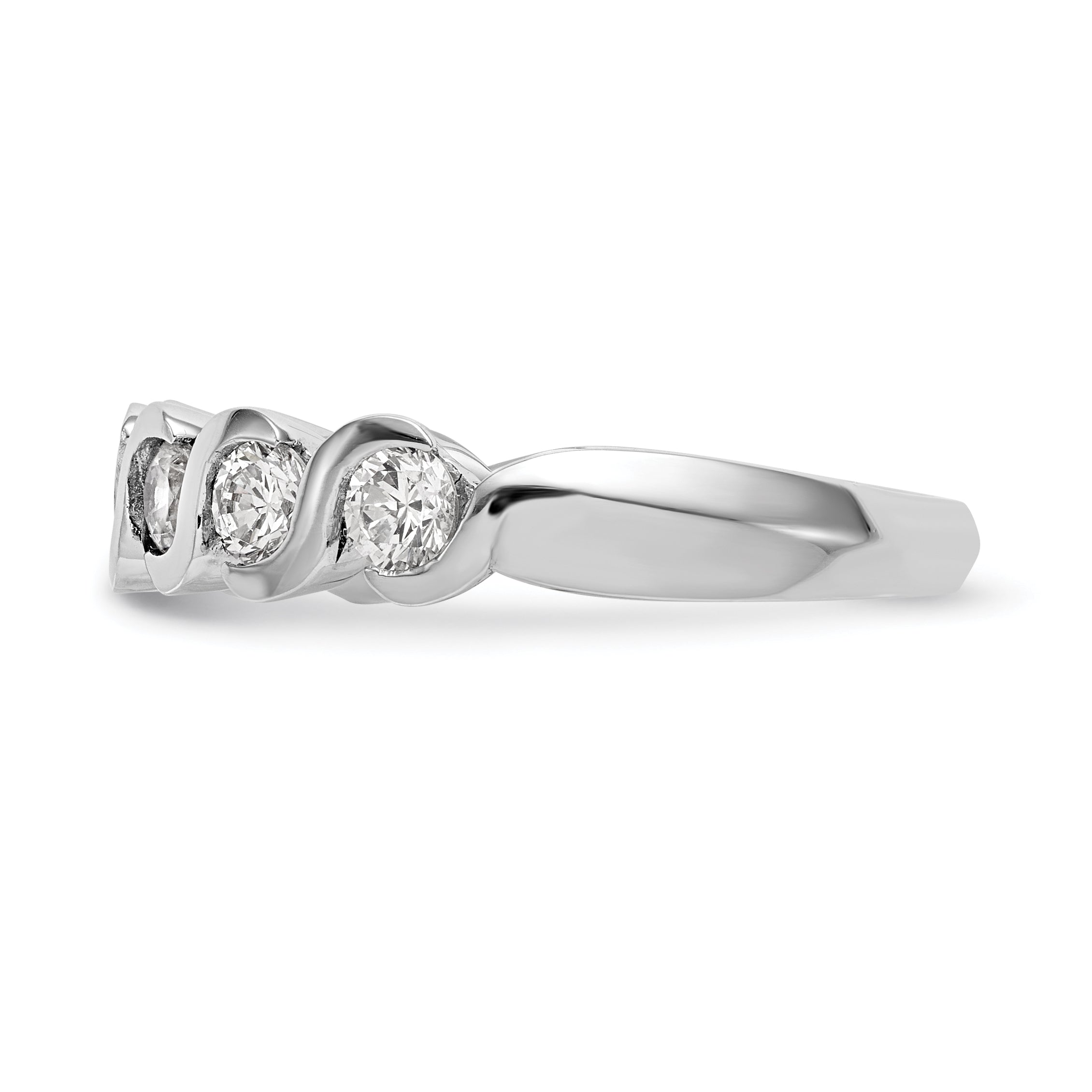 0.25ct. CZ Solid Real 14K White Gold Wedding Band Ring