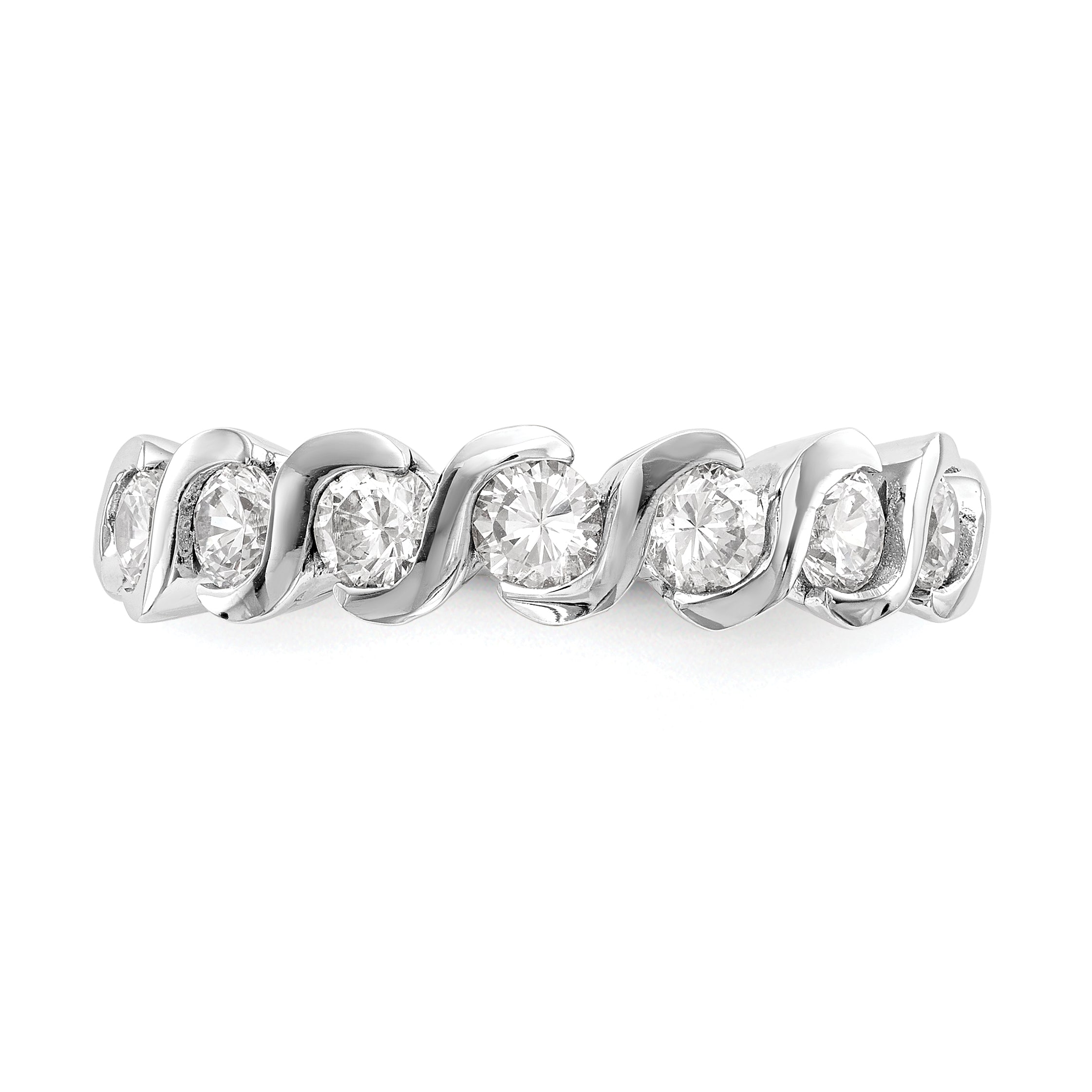0.25ct. CZ Solid Real 14K White Gold Wedding Band Ring