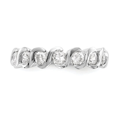 1.00ct. CZ Solid Real 14K White Gold Wedding Band Ring