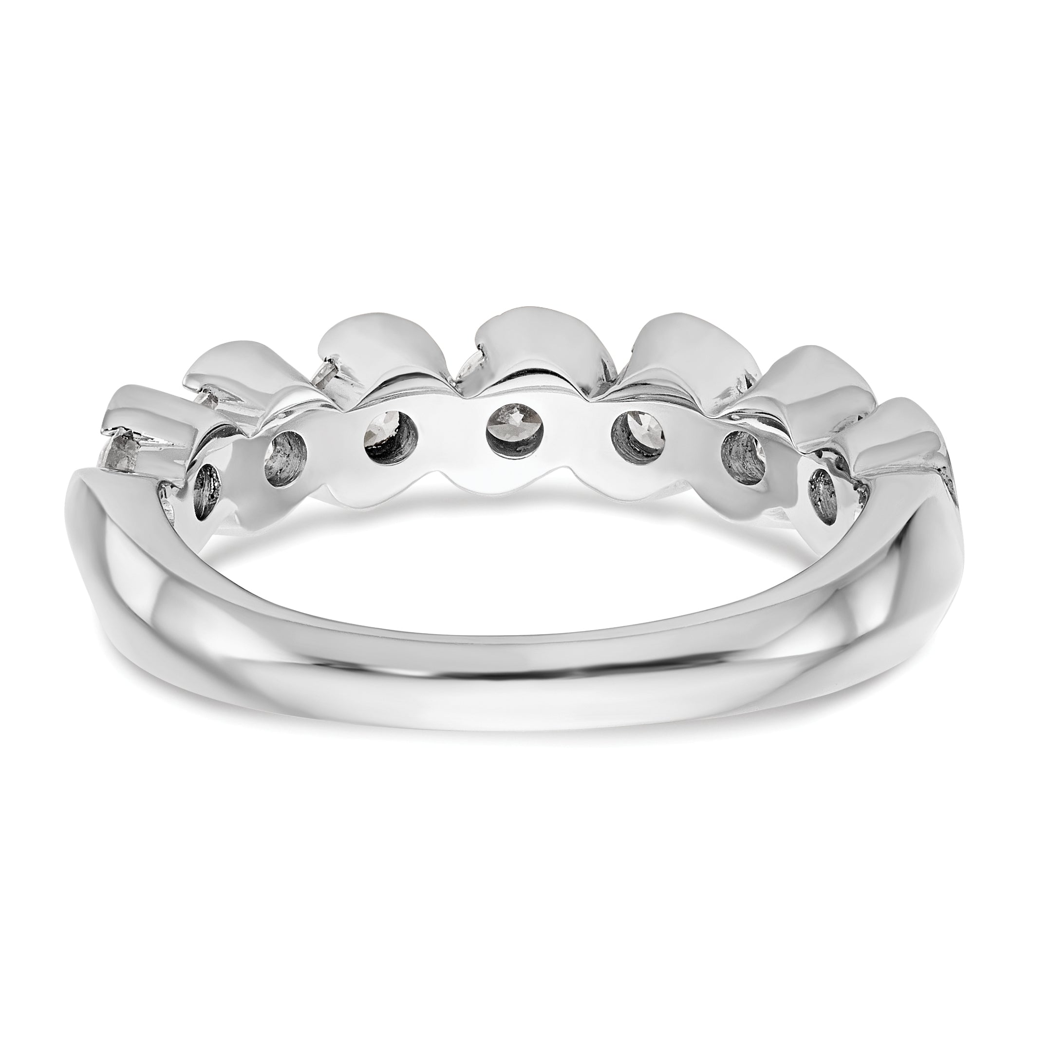 0.25ct. CZ Solid Real 14K White Gold Wedding Band Ring