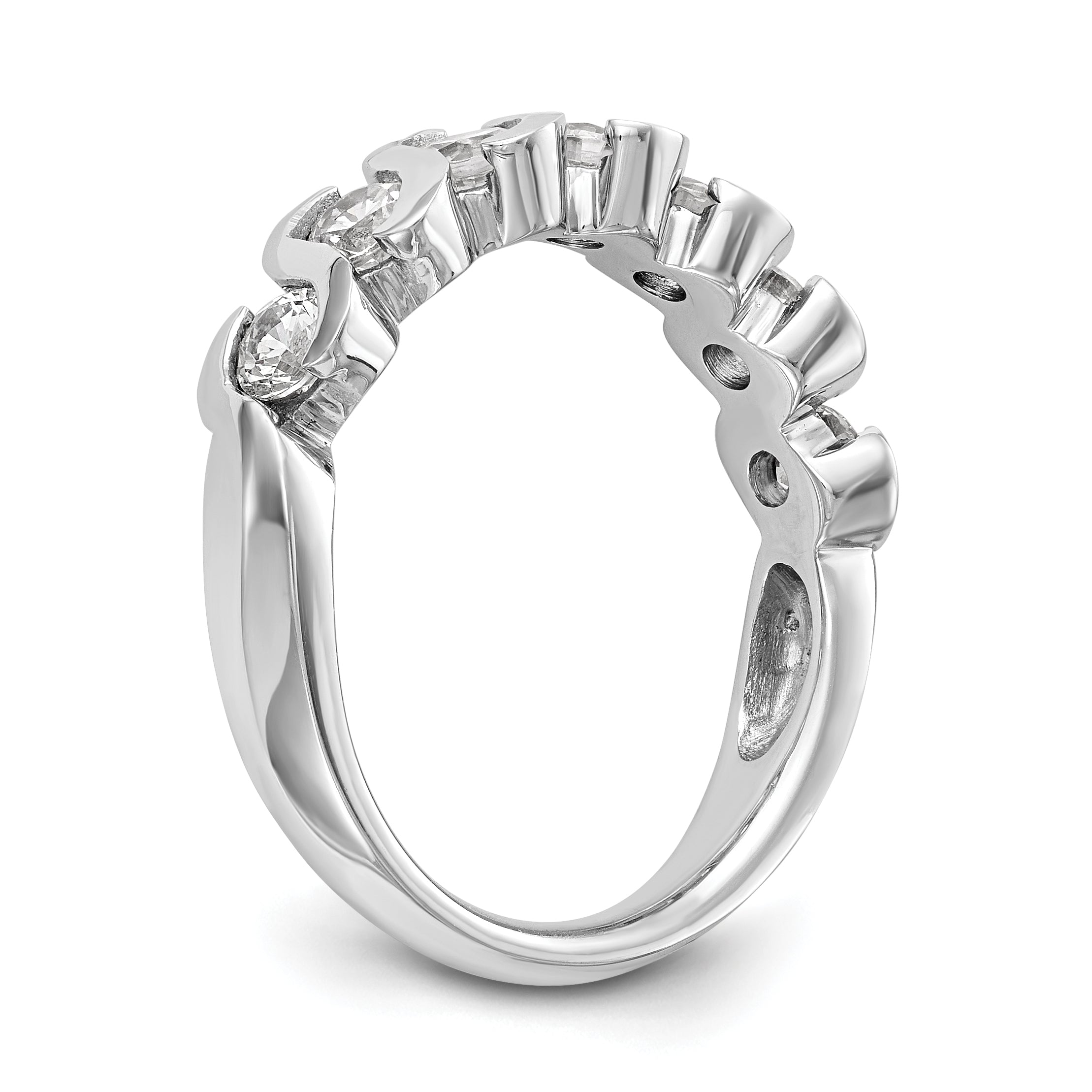 0.25ct. CZ Solid Real 14K White Gold Wedding Band Ring