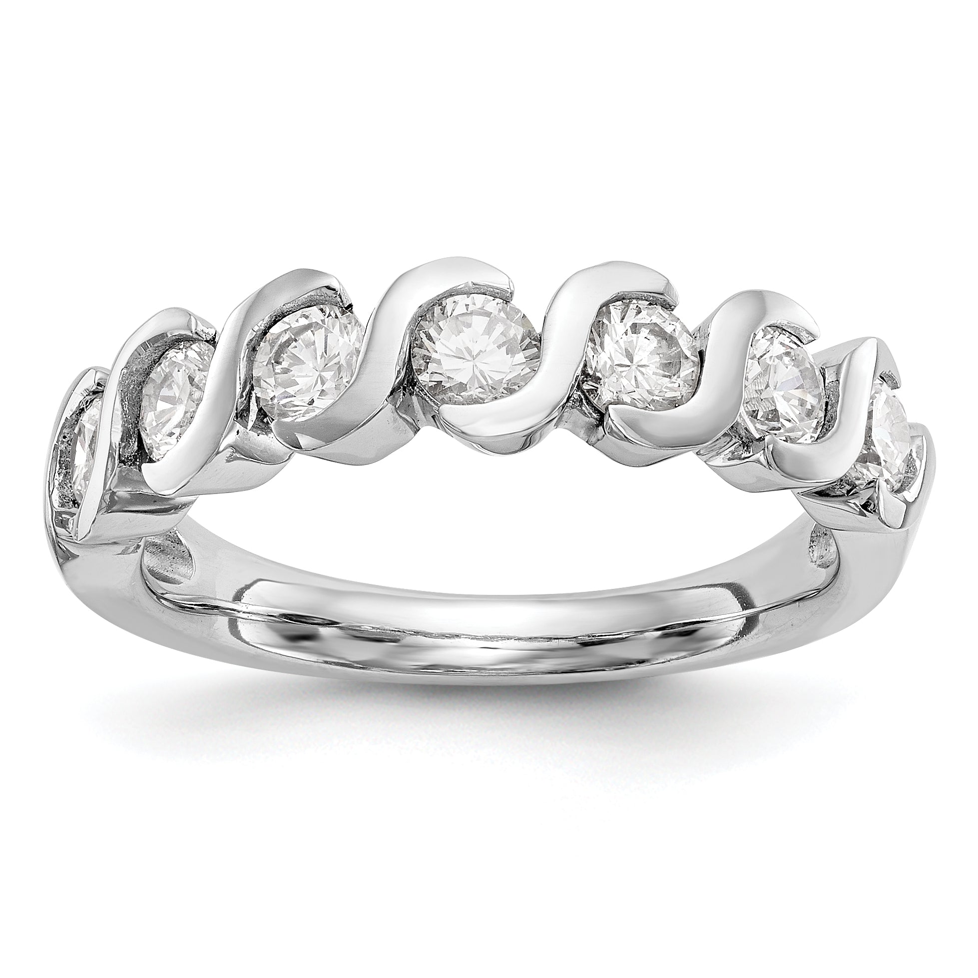 0.25ct. CZ Solid Real 14K White Gold Wedding Band Ring