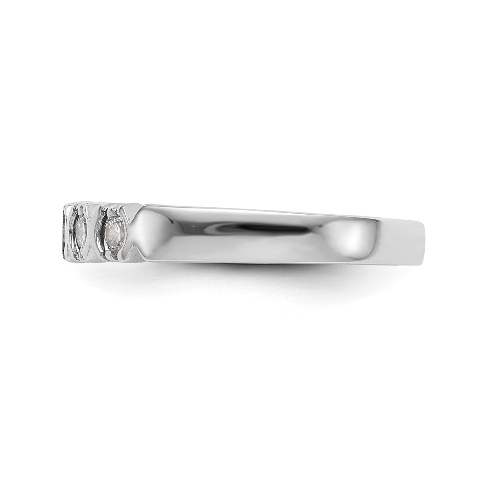 14K White Gold 5-Stone Real Diamond Band