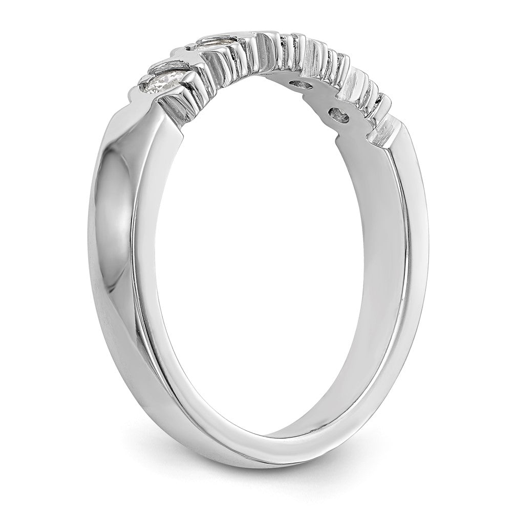 14K White Gold 5-Stone Real Diamond Band