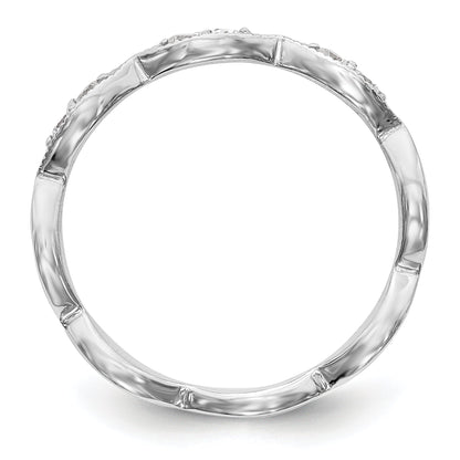 0.18ct. CZ Solid Real 14K White Gold Wedding Band Ring