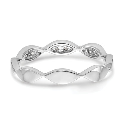 0.18ct. CZ Solid Real 14K White Gold Wedding Band Ring