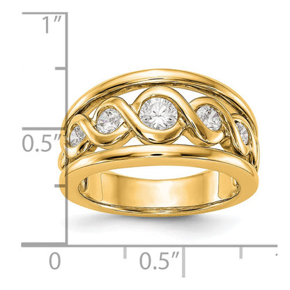 0.55ct. CZ Solid Real 14K Yellow Gold Wedding Band Ring