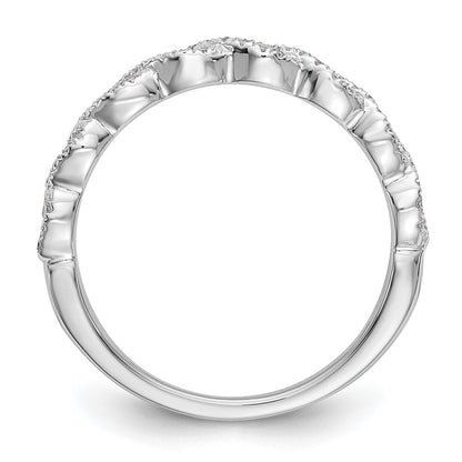 14K White Gold Real Diamond Band