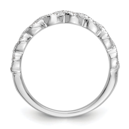 0.16ct. CZ Solid Real 14K White Gold Wedding Band Ring