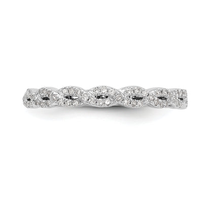 0.16ct. CZ Solid Real 14K White Gold Wedding Band Ring