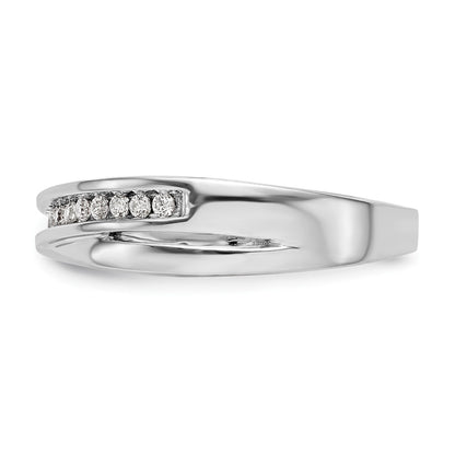 14K White Gold Real Diamond Band