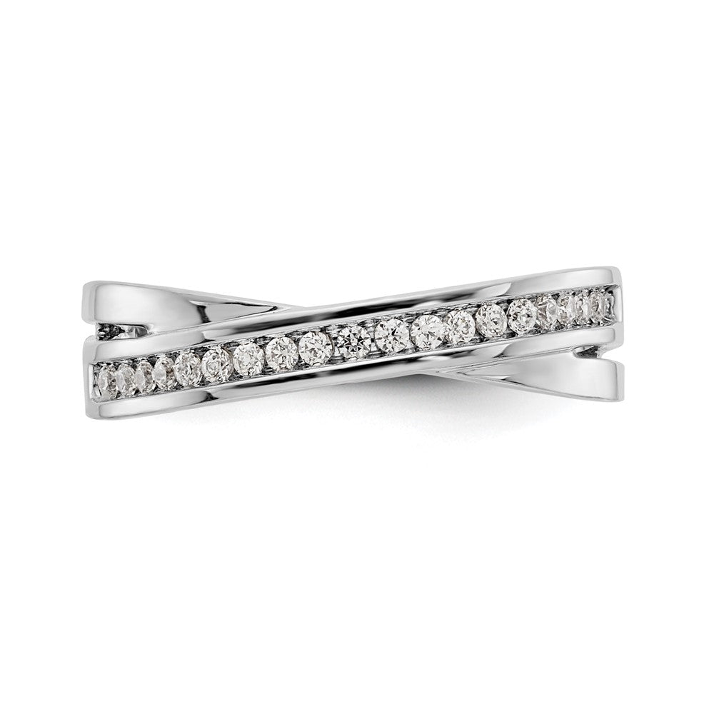 14K White Gold Real Diamond Band