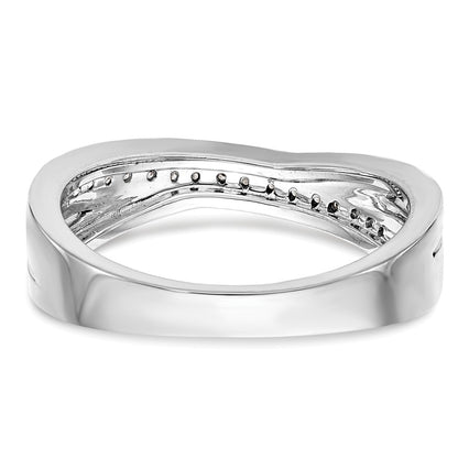 14K White Gold Real Diamond Band