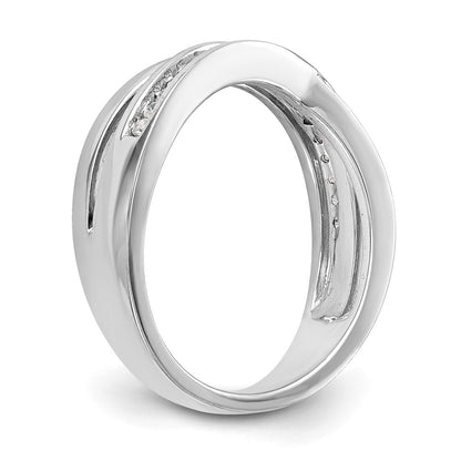 14K White Gold Real Diamond Band