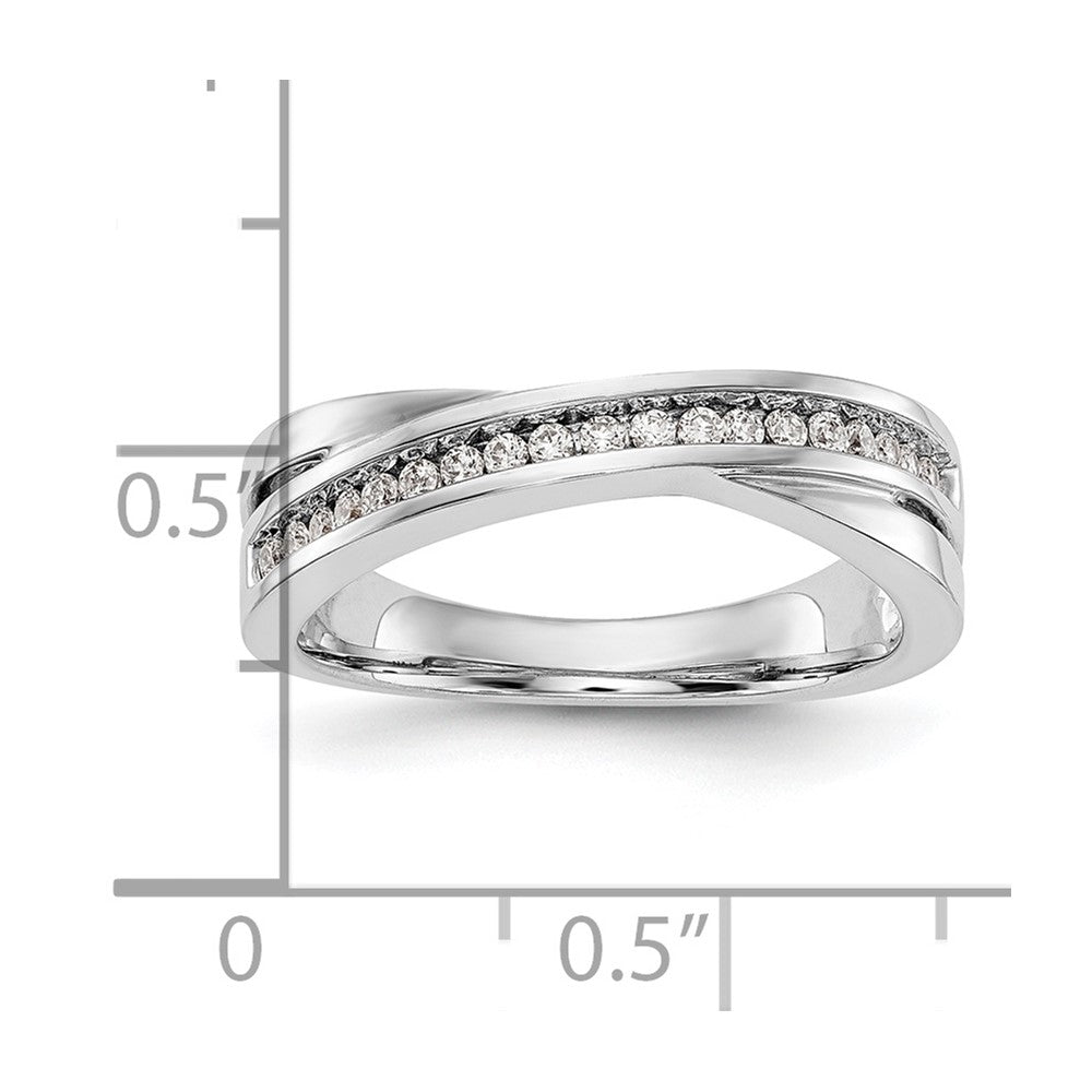 14K White Gold Real Diamond Band