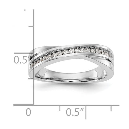 14K White Gold Real Diamond Band