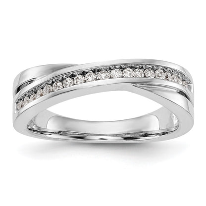 14K White Gold Real Diamond Band