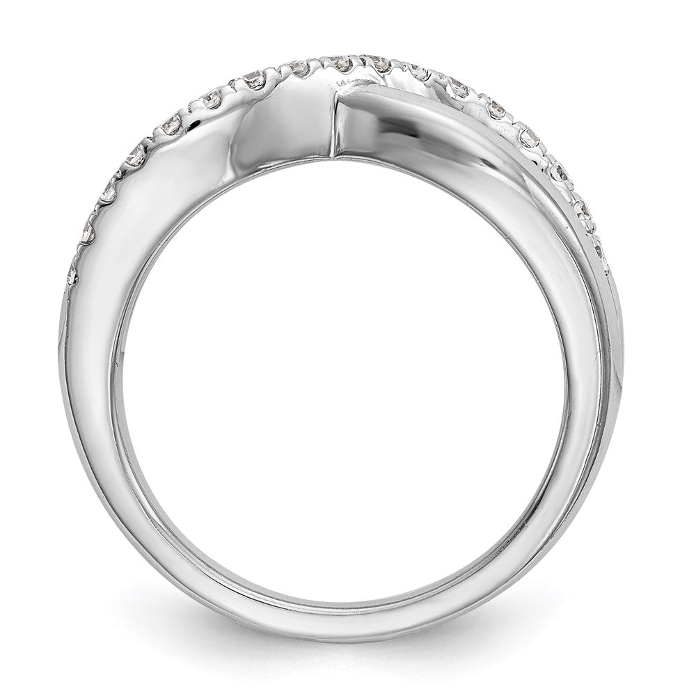 14K White Gold Real Diamond Band